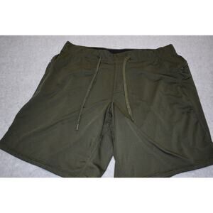 Hylete Shorts Men Size Large Above Knee Gym Workout 9" Inseam Green Draw Strings